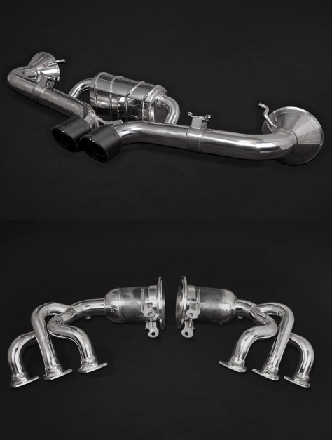 Porsche 992 GT3 - SET: 250 Cell Headers + Valved Exhaust with Carbon Tips (OE Actuators)