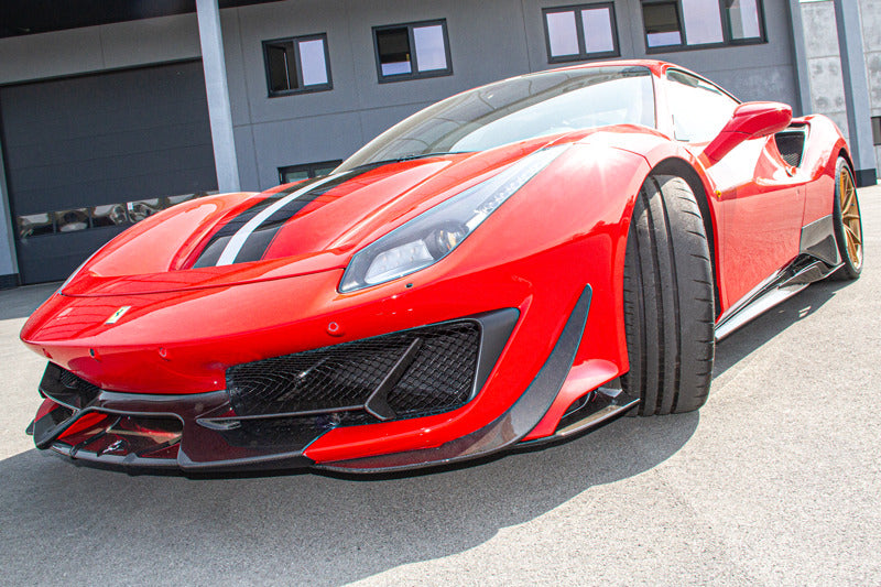 Ferrari 488 Pista - Carbon Fiber Front Spoiler (with Side Wings)