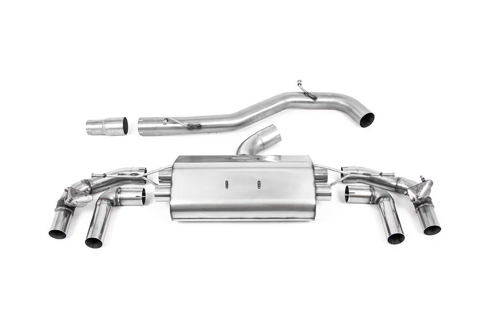 Milltek Non-Resonated Exhaust System with Cerakote Black Tips - VW Golf R Mk8