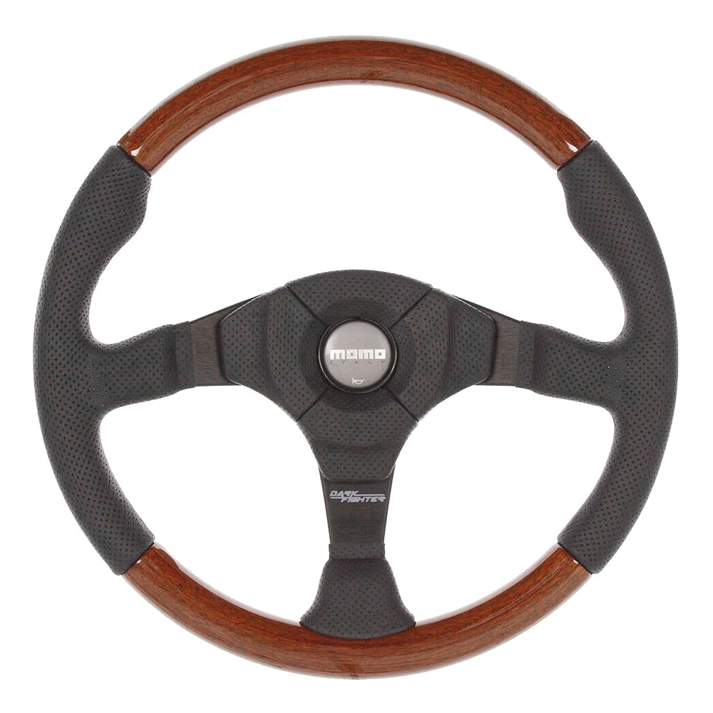 MOMO Dark Fighter Wood Steering Wheel - 350mm